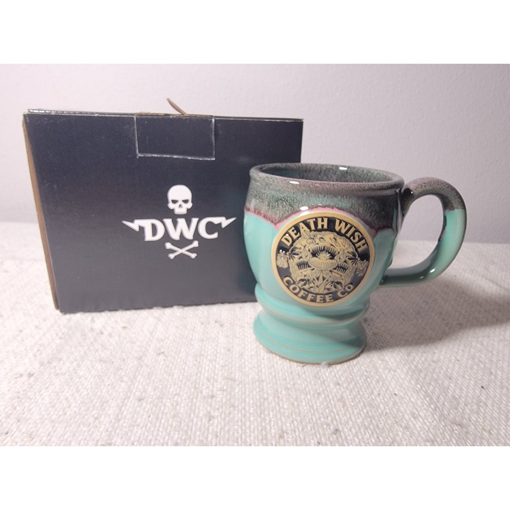 Death Wish Coffee Deneen Pottery Venus Flytrap Mug 2026 LE 771/1500 NIB Teal Box